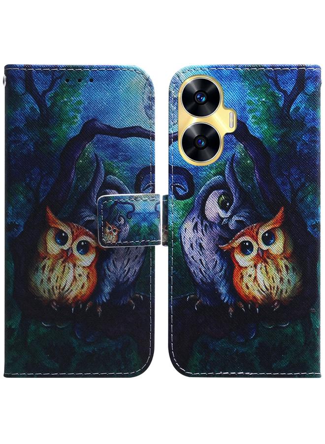 اس-توب جراب هاتف Realme C55 من الجلد القابل للطي برسومات ملونة - Image 1