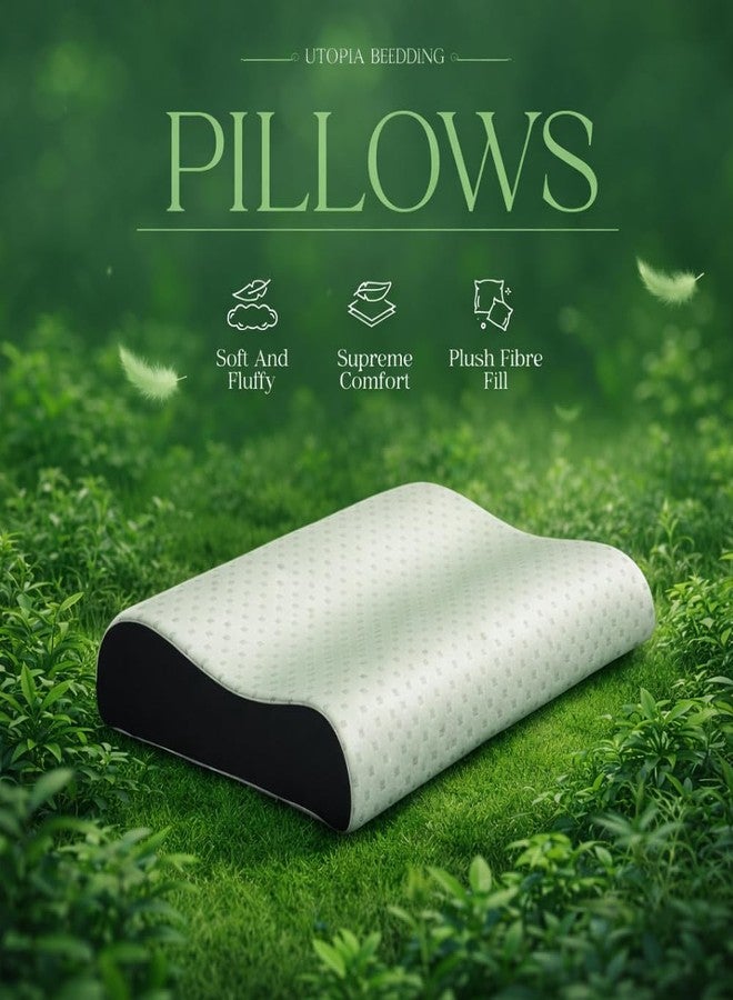 Utopia Bedding Memory Foam Cervical Neck Pillow 6 Months Warranty Pain Relief Sleep, Improves Posture Spinal Alignment, Neck Pain Relief Queen Size 19 x 11 x 3.5 Inch - Image 2
