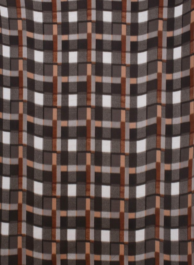 Fabture Fleece Warm Abstract Double Bedsheet with Pillow Covers (Brown), skin_friendly, Pack of 1 - Image 3