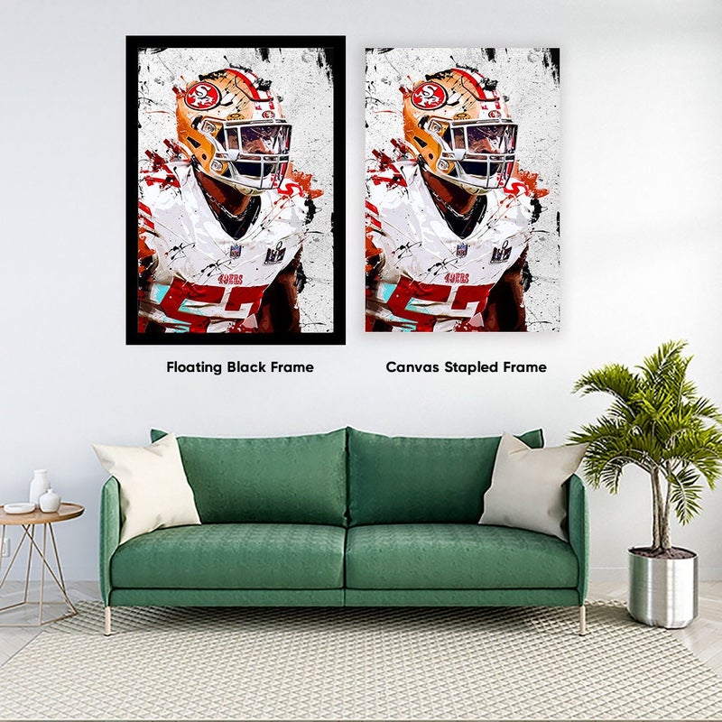 TNESSENTIAL Dre Greenlaw San Francisco 49ers Framed Canvas Poster Football Wall Art Print NFL Artwork Home Decor D44 Birthday Gift - Image 5