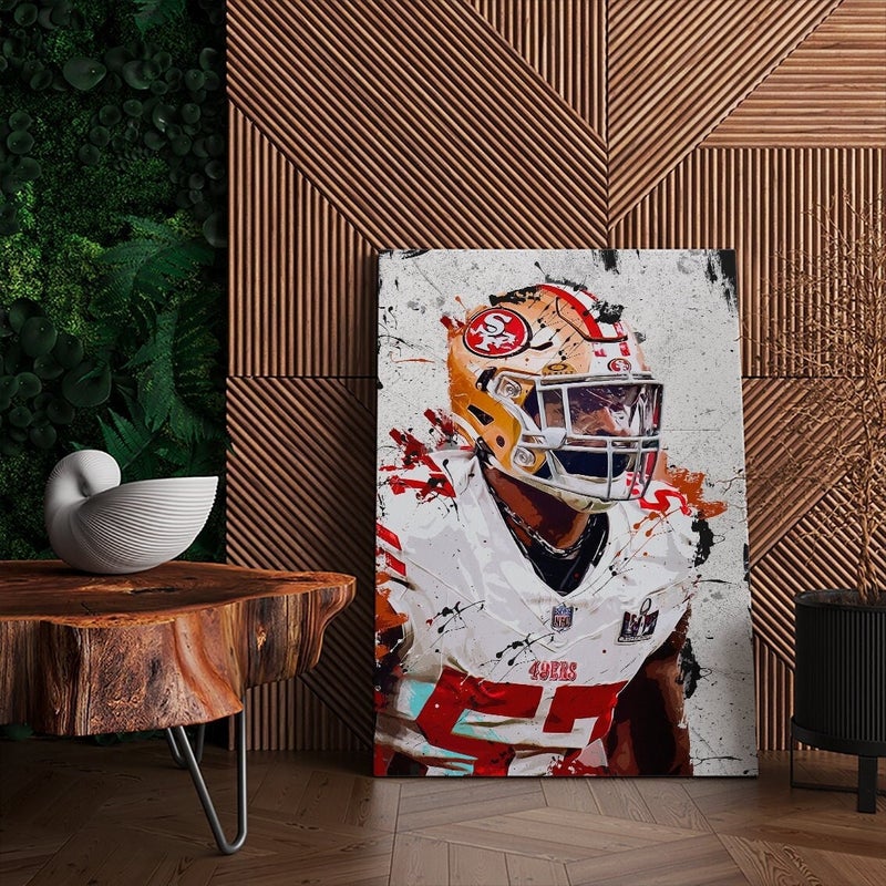TNESSENTIAL Dre Greenlaw San Francisco 49ers Framed Canvas Poster Football Wall Art Print NFL Artwork Home Decor D44 Birthday Gift - Image 2
