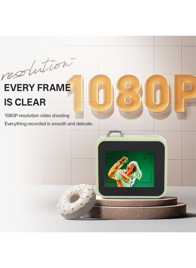 Green Small Digital Camera 1080p 48mp Point Shoot OTG Real Time Sharing Auto Cycle Recording - Image 3