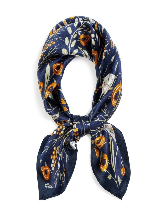 QIUTIMIY 100% Mulberry Silk Scarves for Women Lightweight 21"x21" Square Scarf Small Neckerchief Women Digital Printed Head Wrap((53cm) Square Scarf 17) - Image 1