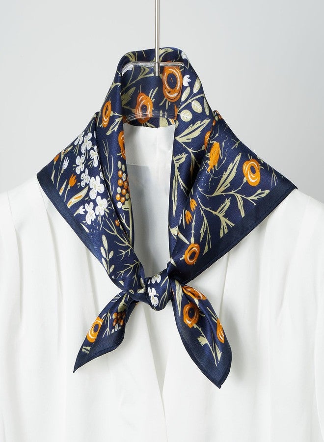 QIUTIMIY 100% Mulberry Silk Scarves for Women Lightweight 21"x21" Square Scarf Small Neckerchief Women Digital Printed Head Wrap((53cm) Square Scarf 17) - Image 2