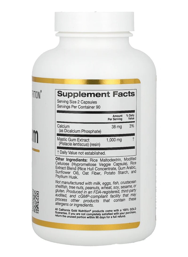 California Gold Nutrition Mastic Gum 500 mg 180 Veggie Capsules - Image 2