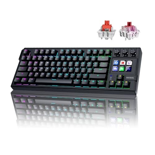 Mmobiel لوحة مفاتيح ميكانيكية MMOBIEL لـ Stream Deck QWERTY قابلة للتبديل السريع مع إضاءة RGB ومفاتيح LCD ماكرو قابلة للبرمجة مع 6 مفاتيح و3 أزرار تحكم لـ OBS للبث والتحرير والإنتاجية لنظامي Windows وmacOS - Image 1