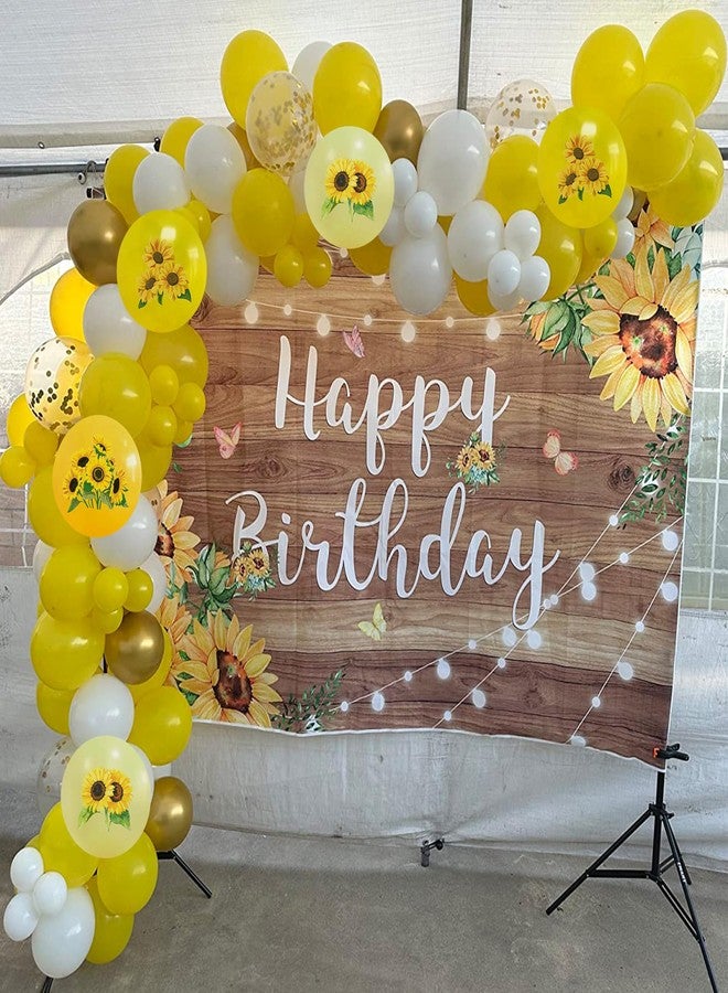 Togvu Sunflower Yellow Gold Balloons - 12 Inch Sunflower Bee Theme with Metallic Gold Confetti Balloon for Kids Birthday Baby Shower Party Decorations - Image 3