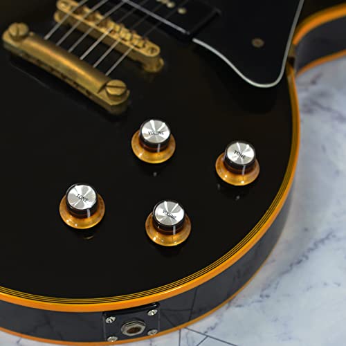 SAPHUE Plastic Top Hat Style 2 Volume and 2 Tone Speed Control Knobs Set for Gibson Les Paul Electric Guitar Replacement - Image 5