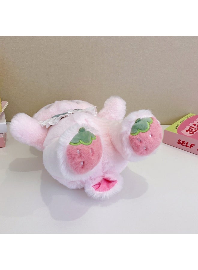 lebonaer Pink rabbit fur plush backpack - Image 3