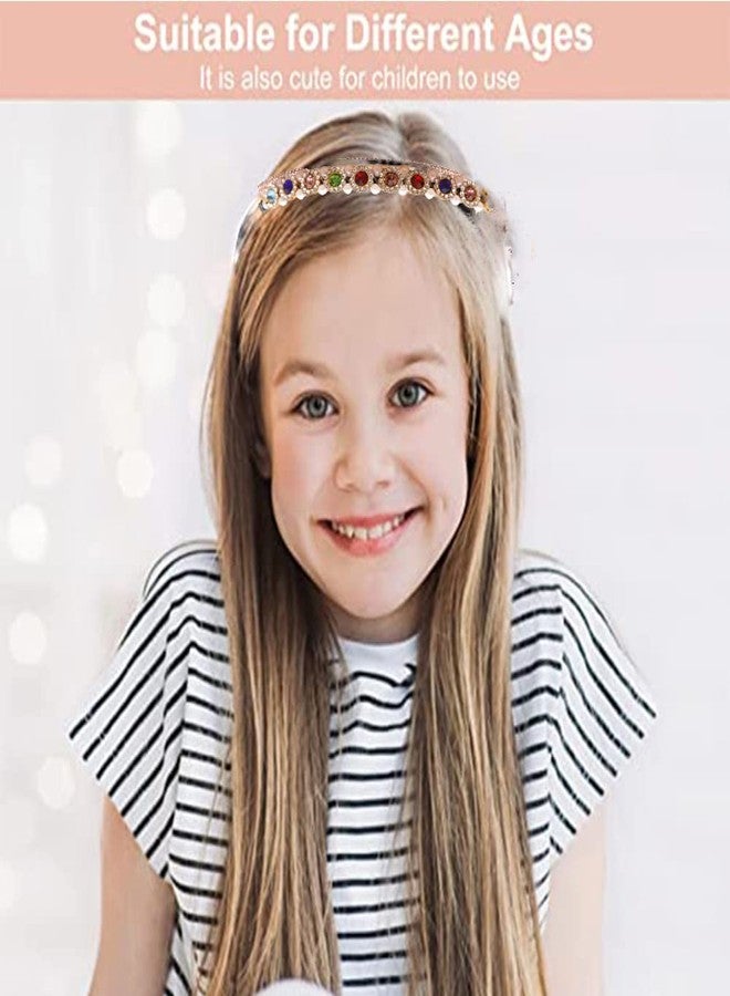 Honbon Rhinestone Crystal Headband for Women Fashionable Handmade Wide Hair Hoops Beaded Bling HairBand Hair Accessories Princess Crown Tiara Pack of 2 - Image 5