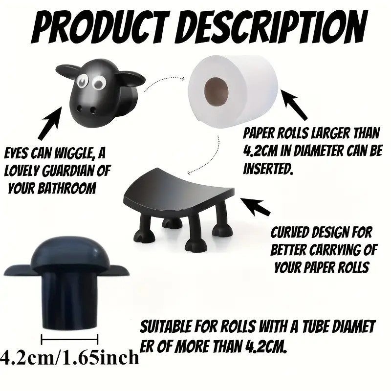 Adorable Sheep Toilet Paper Holder for Bathroom Storage - Image 4
