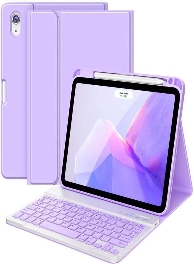 FUWANG Keyboard Case for iPad Air 11 inch (M3 2025 / M2 2024)&Air 5th 4th Generation Case with Keyboard 10.9 inch, Detachable Magnetic Keyboard Cover for iPad Air 11 inch/Air 5th/Air 4th, Pearl Purple - Image 1
