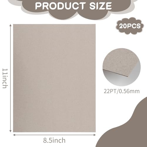 AXELIP Chipboard Cardboard 8.5 x 11 inch, 20 Sheets of 22 Point Kraft Board, Flat Cardboard Inserts for Shipping, Mailing, Packing, DIY Crafts - Image 2