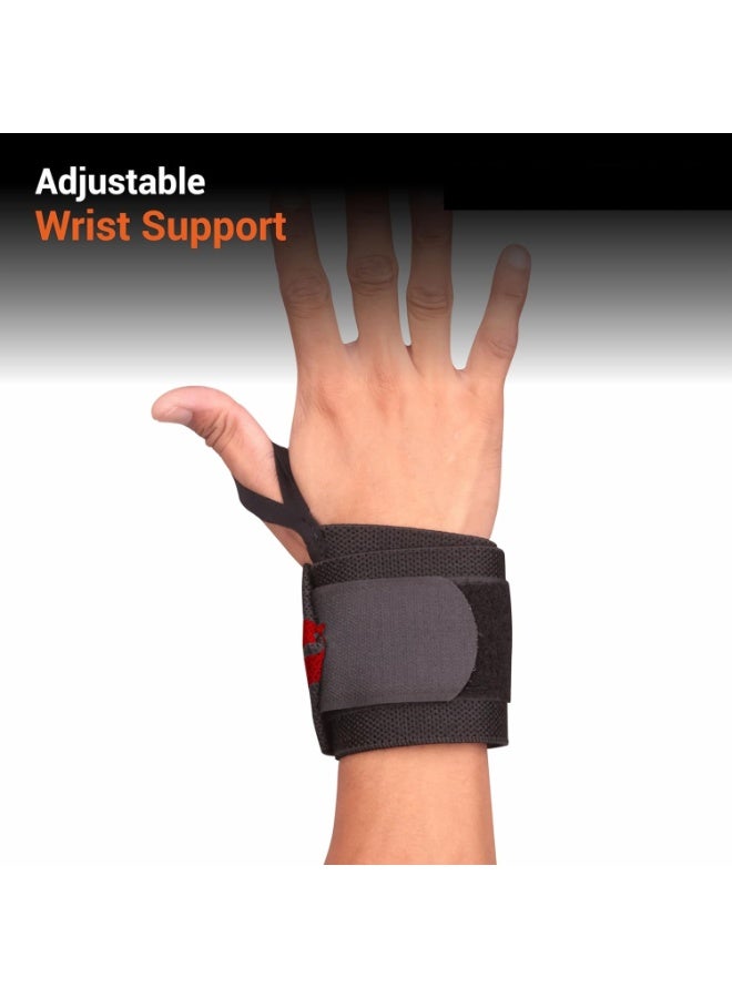 Nivia Weight Lifting Wrist Support with Thumb Loop Strap For Gym & Fitness/Made of Velcro and Elastic Band For Men & Women - Image 4
