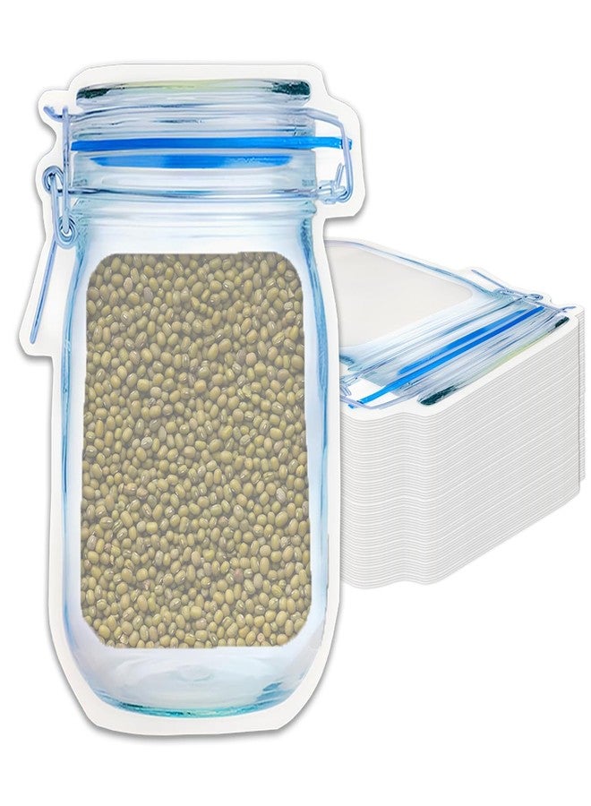 SKY FLEXI PACK 10pcs, 15cm x 25cm, Mason Jar Ziplock Bags For Fridge Storage, Bottle Shaped Airtight Zip Lock Plastic Pouch For Kitchen and Traveling, Reusable Leakproof Freezer Bag, Capacity 1000ml - Image 1