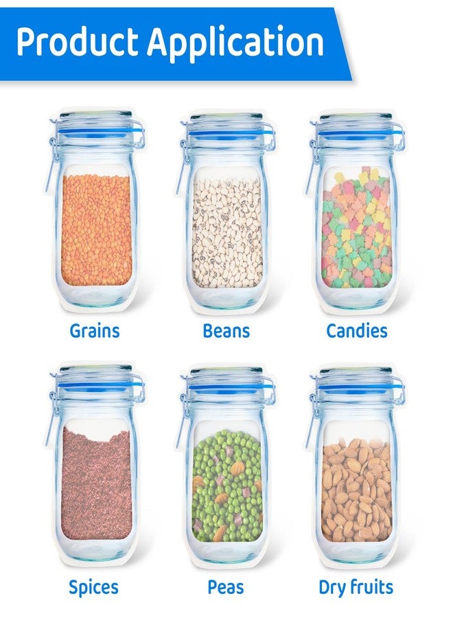 SKY FLEXI PACK 10pcs, 15cm x 25cm, Mason Jar Ziplock Bags For Fridge Storage, Bottle Shaped Airtight Zip Lock Plastic Pouch For Kitchen and Traveling, Reusable Leakproof Freezer Bag, Capacity 1000ml - Image 4