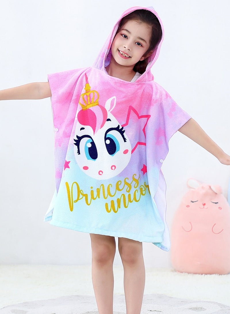 أوريتي منشفة حمام بونشو مغطاة بنمط سمكة تاج ذهبي-وردي - Image 5