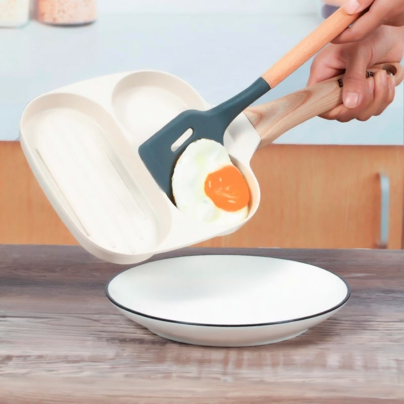 Nonstick Egg Pan Omelette Pan, 3-Cup Grill Pancake Pan for Breakfast, Compatible with All Stovetops(Gas, Electric& Induction), PFOA - Image 5