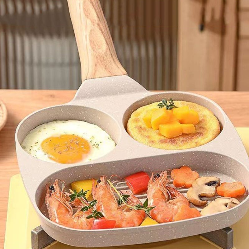 Nonstick Egg Pan Omelette Pan, 3-Cup Grill Pancake Pan for Breakfast, Compatible with All Stovetops(Gas, Electric& Induction), PFOA - Image 1