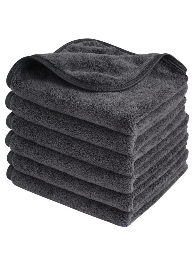 Sinland مناديل وجه ميكروفايبر قابلة لإعادة الاستخدام لإزالة المكياج، قماش غسيل فائق النعومة للنساء والأطفال 12 إنش × 12 إنش رمادي 6 عبوات - Image 1