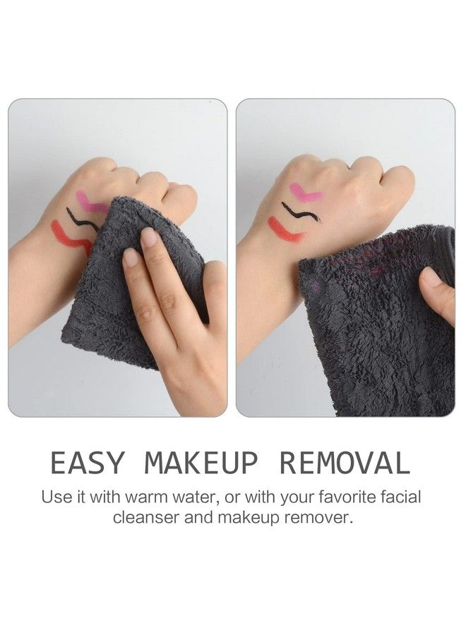 Sinland مناديل وجه ميكروفايبر قابلة لإعادة الاستخدام لإزالة المكياج، قماش غسيل فائق النعومة للنساء والأطفال 12 إنش × 12 إنش رمادي 6 عبوات - Image 4