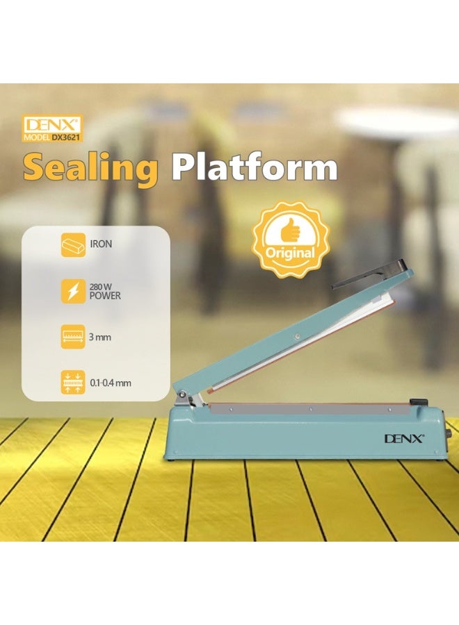 Denx Manual Bag Sealer with 8 Adjustable Heat Levels for Rapid Heating - Ideal for PP and PE plastic bags, pouches, food packaging, and small business use - Image 4