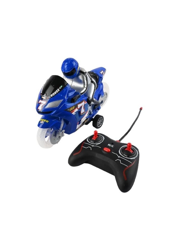 بريميم دراجة سباق تعمل بالتحكم عن بعد – لعبة دراجة بهلوانية عالية السرعة للأطفال للعب في الأماكن المغلقة والمفتوحة - Image 1