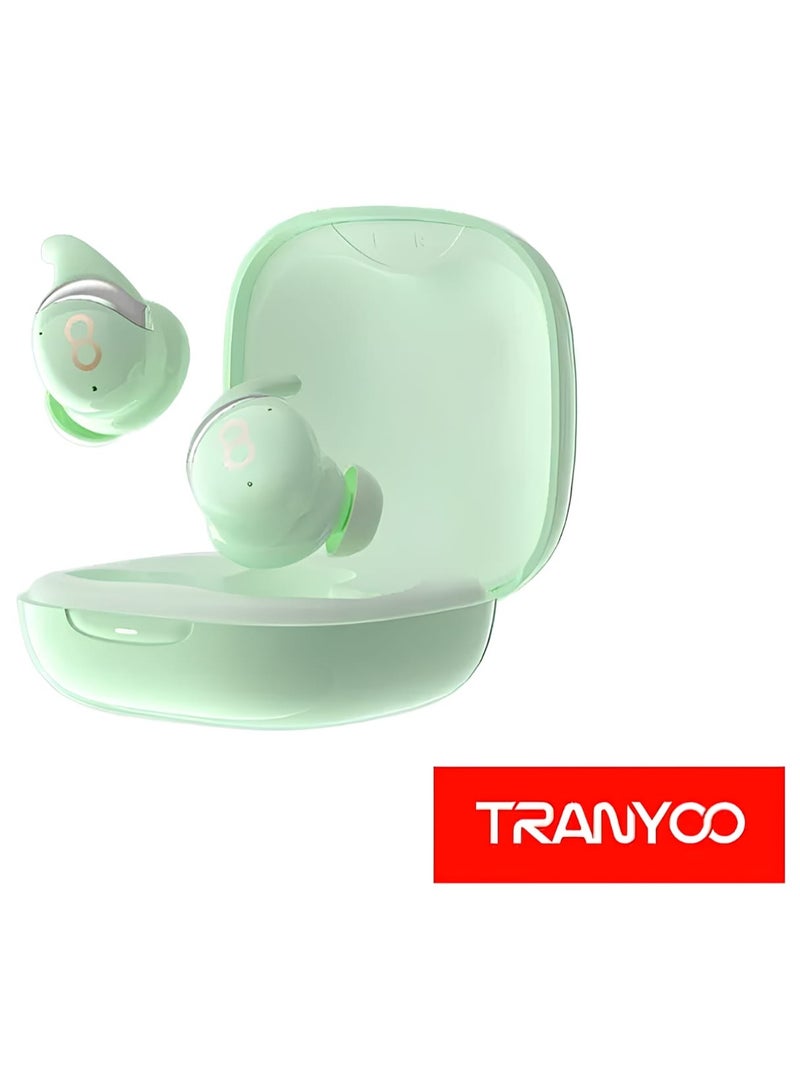 TRANYOO T-M3S Small and Comfortable Bluetooth Headphones with Active Noise Cancellation Green - Image 1