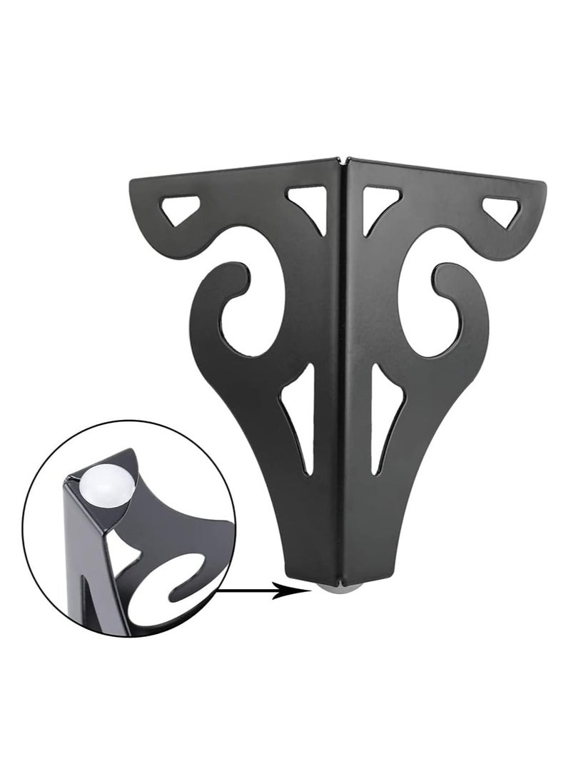 Heavy-Duty 10cm Metal Furniture Legs with Screws - Ideal for Coffee Tables, Dining Tables, Cabinets & Sofas (Retro Black Design) - Image 3