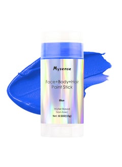 Mysense Mysense Blue Face Body Hair Paint Stick,Water Based Washable Temporary Hair Color,Non-toxic Cream Body Paint for Adults and Chidren Halloween Clown Avatar Smurf Mystique Cosplay Makeup,0.5oz  - Image 1