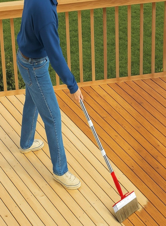 Hoolerry 5 Pcs Deck Stain and Sealer Block Paint Brushes for Wood Heavy Duty Brush Paint Brushes for Walls Applicator for Painting Staining Decking Fence (3",4",4.7",5.5",6") - Image 5