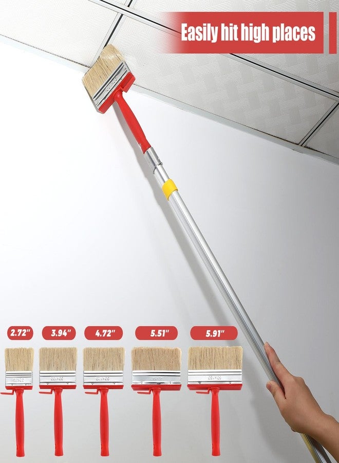 Hoolerry 5 Pcs Deck Stain and Sealer Block Paint Brushes for Wood Heavy Duty Brush Paint Brushes for Walls Applicator for Painting Staining Decking Fence (3",4",4.7",5.5",6") - Image 3