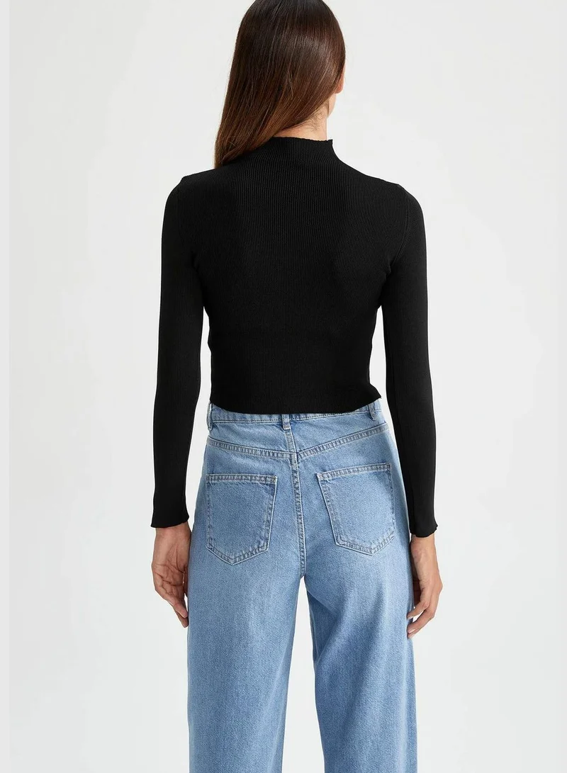 DeFacto Woman Mock Neck Long Sleeve Tricot Pullover