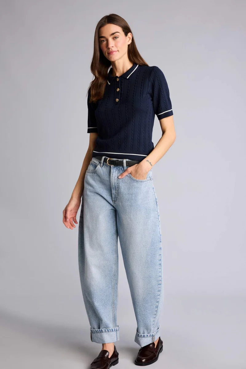 ديفاكتو Regular Fit Polo Collar Pullover
