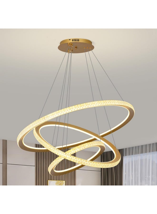 AFN Modern LED Ring Pendant Light with Multi Layer Hanging Design for Living Room Dining Area Staircase, Energy Efficient Decorative Ceiling Suspension Lighting Fixture - Image 2