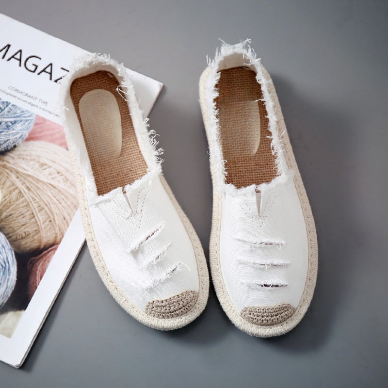 Flat Cloth Straw Fisherman Shoes - Image 1