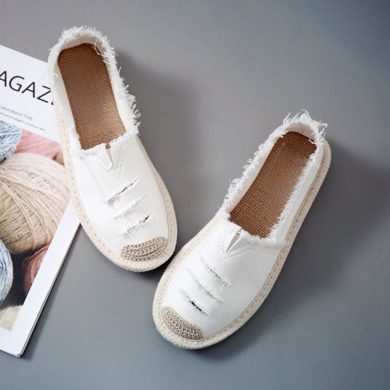 Flat Cloth Straw Fisherman Shoes - Image 5