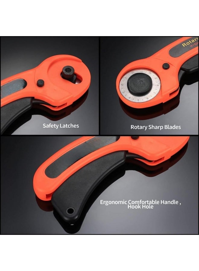 Biella Multipurpose Rotary Cutter - Rolling Cutter With Ergonomic Handle And Safety Lock For Fabric, Leather, Crafting, Sewing, Trimming, Cutting Etc  - Image 3