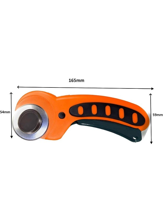 Biella Multipurpose Rotary Cutter - Rolling Cutter With Ergonomic Handle And Safety Lock For Fabric, Leather, Crafting, Sewing, Trimming, Cutting Etc  - Image 2