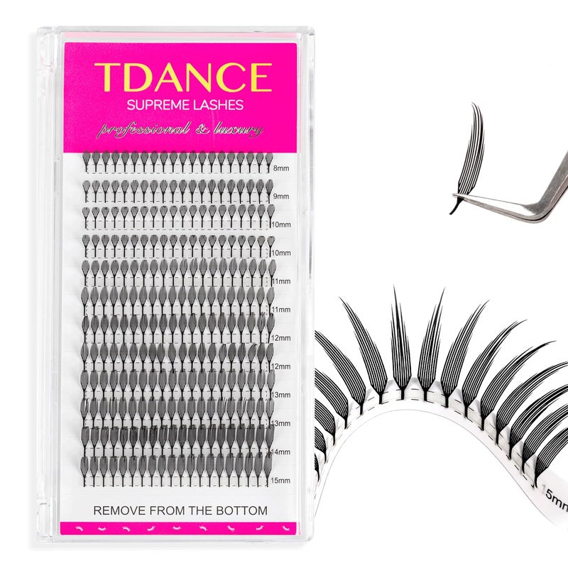 TDANCE Premade Anime Spire Lash Extensions for Professional Lash Artists - Anime Lashes Extensions, Plume Flake Lash Extensions, Lightweight, Perfect for Salon Use Comic Spire Lashes (0.07-D,8-15mm) - Image 1