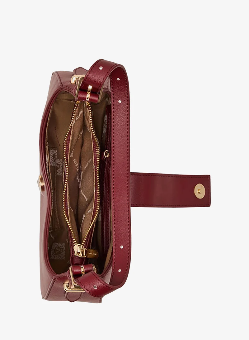 ANNE KLEIN Anne Klein Scarf Detail Snap Shoulder Bag
