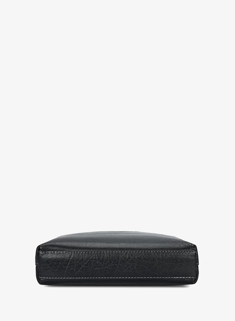 Da Milano black Elephant Pattern Leather Men Sling - Black for Men | Best Price UAE