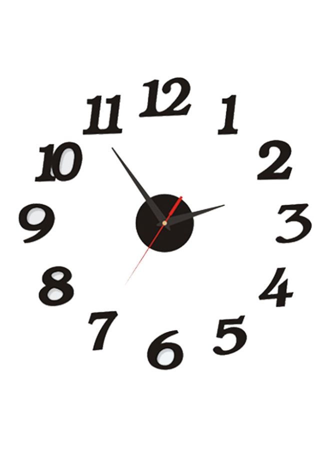 NIBEMINENT DIY Acrylic Wall Clock Sticker Black 15x10x4cm - Image 1