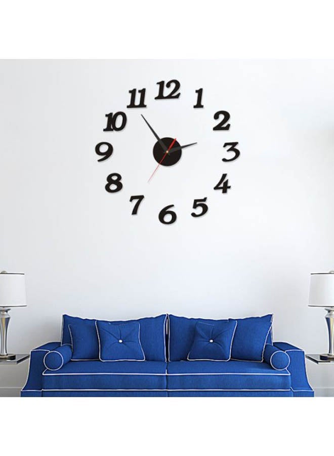 NIBEMINENT DIY Acrylic Wall Clock Sticker Black 15x10x4cm - Image 2
