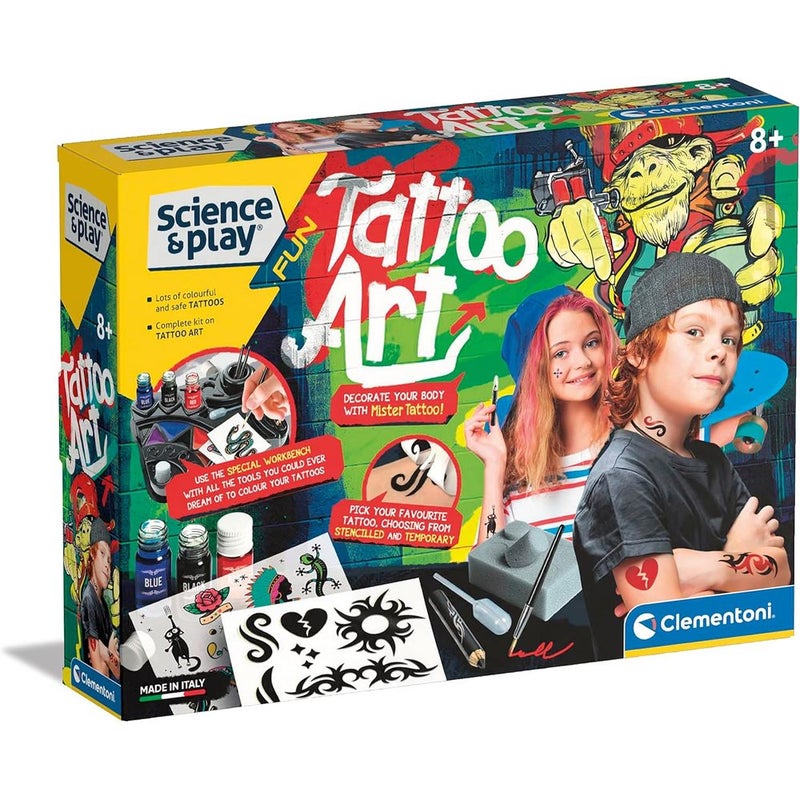 Clementoni - Science & Play Fun Art Tattoo Kit - 61544 - Image 1