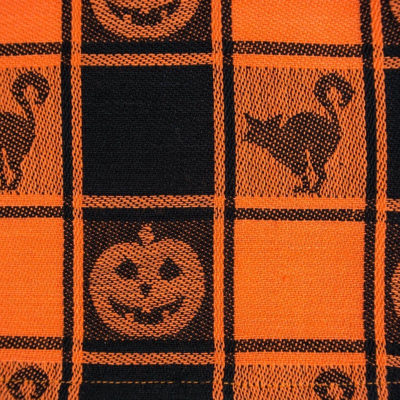 DII DII Halloween Party Tabletop Decor Reusable  Machine Washable Cotton Fabric Tablecloth 60x84 Orange  Black Buffalo Check - Image 2
