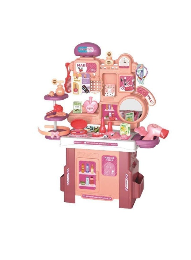 Generic valueable 1 Princess Dressing Table Set, 42 Pieces, for Girls - Imaginative Play Beauty Salon Toy with Mirror, Chair, and Accessories | Makeup and Hairstyling for Kids... - Image 1