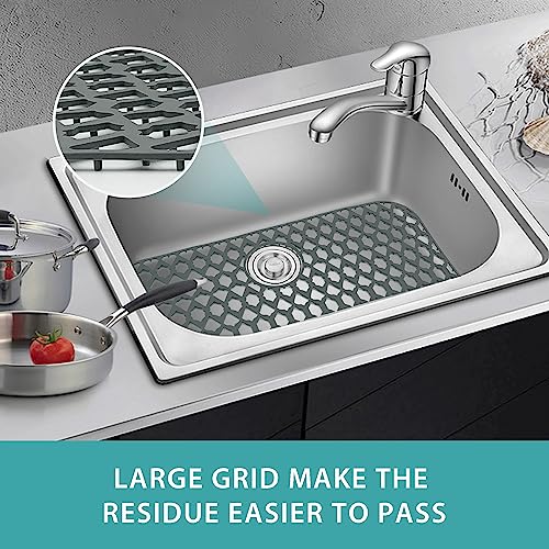 SAMSIER Silicone Sink Protectors Mats 13x11 14x12 16x12 18x16 19x14 21x16 22x13 25x16 26x14 28x14 30x16 for Bottom of Kitchen Sink 30x16 Rear Drain - Image 3