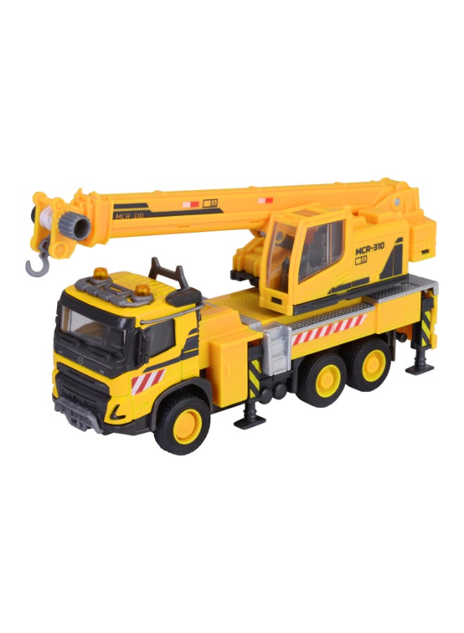 Majorette Volvo FMX Truck Crane, 22 cm Officially Licensed Volvo Construction Vehicle, 1:45 Scale Diecast Toy with Extendable & Rotatable Crane Arm, Winch, Freewheel and Rubber Tires, Ages 3+ - Image 2