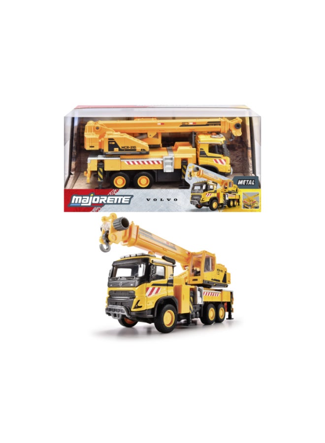 Majorette Volvo FMX Truck Crane, 22 cm Officially Licensed Volvo Construction Vehicle, 1:45 Scale Diecast Toy with Extendable & Rotatable Crane Arm, Winch, Freewheel and Rubber Tires, Ages 3+ - Image 1